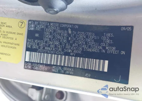 2006 Toyota Highlander V6 from USA, damaged, VIN JTEEP21A160142690